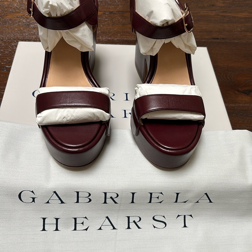 Gabriela Hearst Iris Wedge Sandal  size 39/9. Brand New choc brown orig $1250